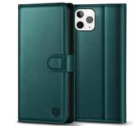 Kuafcase Compatible for iPhone 11 Pro Max Case with 4 Card Slots Magnetic Closure Kickstand Shockproof Protective Phone Case Compatible for iPhone 11 Pro Max - Green