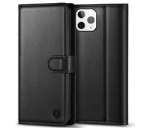 Kuafcase Compatible for iPhone 11 Pro Max Case with 4 Card Slots Magnetic Closure Kickstand Shockproof Protective Phone Case Compatible for iPhone 11 Pro Max - Black