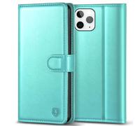 Kuafcase Compatible for iPhone 11 Pro Max Case with 4 Card Slots Magnetic Closure Kickstand Shockproof Protective Phone Case Compatible for iPhone 11 Pro Max - Ice Green