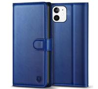 Kuafcase Compatible for iPhone 12 Mini Case with 4 Card Slots Magnetic Closure Kickstand Shockproof Protective Phone Case Compatible for iPhone 12 Mini - Royal Blue