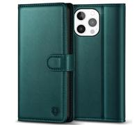 Kuafcase Compatible for iPhone 13 Pro Case with 4 Card Slots Magnetic Closure Kickstand Shockproof Protective Phone Case Compatible for iPhone 13 Pro - Green