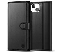 Kuafcase Compatible for iPhone 14 Plus Case with 4 Card Slots Magnetic Closure Kickstand Shockproof Protective Phone Case Compatible for iPhone 14 Plus - Black