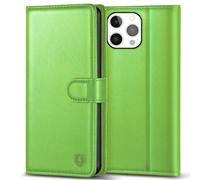 Kuafcase Compatible for iPhone 14 Pro Max Case with 4 Card Slots Magnetic Closure Kickstand Shockproof Protective Phone Case Compatible for iPhone 14 Pro Max - Grass Green
