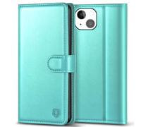 Kuafcase Compatible for iPhone 15 Plus Case with 4 Card Slots Magnetic Closure Kickstand Shockproof Protective Phone Case Compatible for iPhone 15 Plus - Ice Green