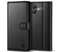 Kuafcase Compatible for iPhone 16 Case with 4 Card Slots Magnetic Closure Kickstand Shockproof Protective Phone Case Compatible for iPhone 16 - Black