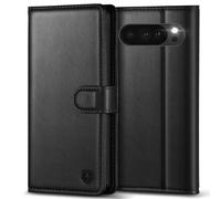 Kuafcase for Google Pixel 10 Pro XL Case with 4 Card Slots Magnetic Closure Kickstand Shockproof Protective Phone Case for Pixel 10 Pro XL - Black