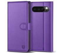 Kuafcase for Google Pixel 10 Pro XL Case with 4 Card Slots Magnetic Closure Kickstand Shockproof Protective Phone Case for Pixel 10 Pro XL - Dark Purple