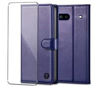 Kuafcase for Google Pixel 6a Case with 1 Screen Protector, Wallet Leather Flip Case with 4 Card Slots Magnetic Closure Kickstand Shockproof Phone Case for Google Pixel 6a - Blue