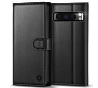 Kuafcase for Google Pixel 8 Pro Case, 4 Card Slots Magnetic Closure Kickstand Shockproof Protective Phone Case for Google Pixel 8 Pro - Black