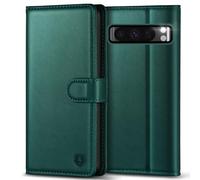 Kuafcase for Google Pixel 8 Pro Case, 4 Card Slots Magnetic Closure Kickstand Shockproof Protective Phone Case for Google Pixel 8 Pro - Green