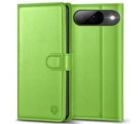 Kuafcase for Google Pixel 9 Case, Google Pixel 9 Pro Case with 4 Card Slots Magnetic Closure Kickstand Shockproof Protective Phone Case for Pixel 9 / Pixel 9 Pro - Grass Green