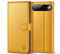 Kuafcase for Google Pixel 9 Pro XL Case with 4 Card Slots Magnetic Closure Kickstand Shockproof Protective Phone Case for Google Pixel 9 Pro XL - Yellow