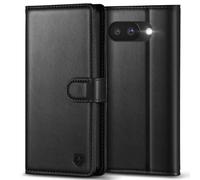 Kuafcase for Google Pixel 9A Case with 4 Card Slots Magnetic Closure Kickstand Shockproof Protective Phone Case for Pixel 9A - Black