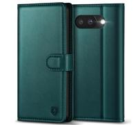 Kuafcase for Google Pixel 9A Case with 4 Card Slots Magnetic Closure Kickstand Shockproof Protective Phone Case for Pixel 9A - Green