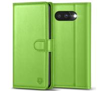 Kuafcase for Google Pixel 9A Case with 4 Card Slots Magnetic Closure Kickstand Shockproof Protective Phone Case for Pixel 9A - Grass Green