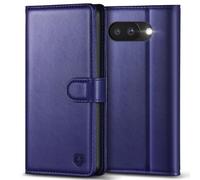 Kuafcase for Google Pixel 9A Case with 4 Card Slots Magnetic Closure Kickstand Shockproof Protective Phone Case for Pixel 9A - Blue