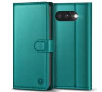 Kuafcase for Google Pixel 9A Case with 4 Card Slots Magnetic Closure Kickstand Shockproof Protective Phone Case for Pixel 9A - Lake Blue