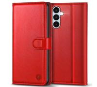 Kuafcase for Samsung A25 5G Case with 4 Card Slots Magnetic Closure Kickstand Shockproof Protective Phone Case for Samsung Galaxy A25 - Red
