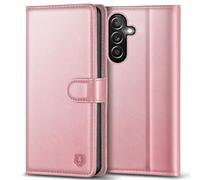 Kuafcase for Samsung A34 5G Case, 4 Card Slots Magnetic Closure Kickstand Shockproof Protective Phone Case for Samsung Galaxy A34 - Pink