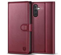 Kuafcase for Samsung A54 5G Case, 4 Card Slots Magnetic Closure Kickstand Shockproof Protective Phone Case for Samsung Galaxy A54 - Wine Red