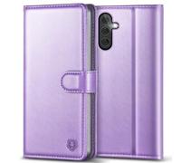 Kuafcase for Samsung A54 5G Case, 4 Card Slots Magnetic Closure Kickstand Shockproof Protective Phone Case for Samsung Galaxy A54 - Light Purple