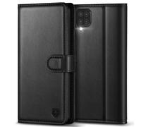 Kuafcase for Samsung Galaxy A12 5G/M12 Case with 4 Card Slots Magnetic Closure Kickstand Shockproof Protective Phone Case for Samsung Galaxy A12 - Black