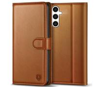 Kuafcase for Samsung Galaxy S23 FE Case with 4 Card Slots Magnetic Closure Protective Phone Cover Case for Samsung S23 FE - Brown