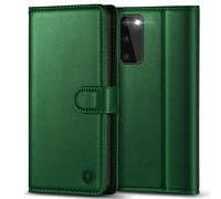 Kuafcase for Samsung S20 Case, Wallet Leather Flip Case with 4 Card Slots Magnetic Closure Kickstand Shockproof Protective Phone Case for Samsung Galaxy S20 - Dark Green