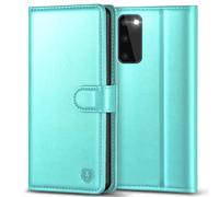 Kuafcase for Samsung S20 Case with 4 Card Slots Magnetic Closure Kickstand Shockproof Protective Phone Case for Samsung Galaxy S20 - Ice Green