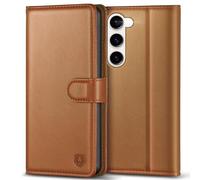 Kuafcase for Samsung S23 Case, 4 Card Slots Kickstand Magnetic Closure Protective Phone Case for Samsung Galaxy S23 5G - Brown
