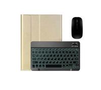 kuaijiexiaopu Backlit Detachable Keyboard Case, Tablet Leather Stand Cover compatible with Lenovo P11 11 inch TB-J606F/N/L(GoldB backlit Mouse)