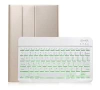 kuaijiexiaopu Backlit Detachable Keyboard Ultra Slim PU Leather Case compatible with Lenovo Tab Pro P11 11 inch TB-J606F(Gold)
