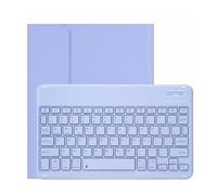 kuaijiexiaopu Candy Color Retro Keyboard, TPU+PC Leather Case with Pen Slot Suitable for Samsung Galaxy Tab A9plus/A9+ 11 inches(Light purple+keyboard)