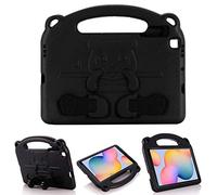 kuaijiexiaopu Cartoon Safe Case EVA Handle Stand Protective Cover compatible with Samsung Galaxy Tab A7 10.4 inch T500 T505(Black)