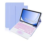 kuaijiexiaopu Detachable Backlit Touch Keyboard, Flip Leather Protective Case compatible with Samsung Galaxy Tab S9 FE 10.9 inch SM-X510/X516(Purple+Keyboard)