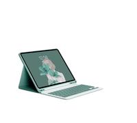 kuaijiexiaopu Detachable Keyboard Built-in Pencil Holder Cover, Flip Leather Protective Case compatible with iPad Air 11 inch 2024(Dark Green+Keyboard)