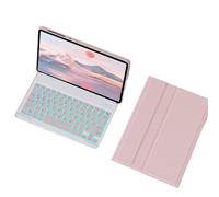 kuaijiexiaopu Detachable Normal/Backlit Keyboard, Flip Leather Protective Case compatible with HUAWEI MatePad Air 12 inch(Pink+Backlit Keyboard)