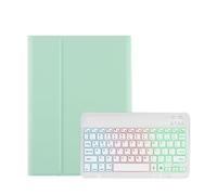 kuaijiexiaopu Detachable Regular/Tri Color Backlit Touch Keyboard Protective Case Suitable for Samsung Galaxy Tab S10 FE+ 13.1 inch 2025(Backlit Keyboard+Green)