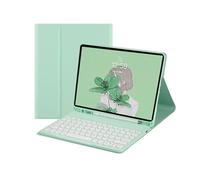 kuaijiexiaopu Detachable Round Keys Keyboard, PU+TPU Leather Stand Case compatible with iPad mini 6/7 8.3 inch 2023(Mint Green+Keyboard)