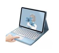 kuaijiexiaopu Detachable Round Keys Keyboard, PU+TPU Leather Stand Case compatible with iPad mini 6/7 8.3 inch 2023(Misty Blue+touch Keyboard)