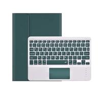 kuaijiexiaopu Detachable Touchpad Keyboard Case with Pen Slot, Flip PU Leather Stand PC Cover compatible with iPad 10.2 9th 2021(Dark green+keyboard)