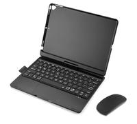 kuaijiexiaopu Magic Backlit Touchpad Keyboard Case with Pen Holder, 360° Rotating Stand Cover compatible with iPad Pro 12.9 inch 2020/2022 A2032 A2233(Black Mouse)