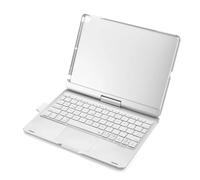 kuaijiexiaopu Magic Backlit Touchpad Keyboard Case with Pen Holder, 360° Rotating Stand Cover compatible with iPad Pro 12.9 inch 2020/2022 A2032 A2233(Silver)