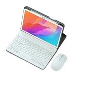 kuaijiexiaopu Silicone+Leather Protective Case with Pen Slot, Detachable Keyboard Suitable for Honor v7 pro 11 inch(Black+White keyboard+mouse)