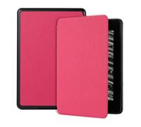 kuaijiexiaopu Slim & Light Wood Texture Cover, Portable Flip Leather Stand Case compatible with Kindle Paperhwhite KPW6 2022 6.0 inch(Rose red)
