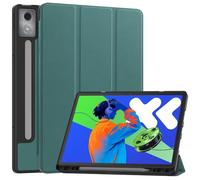kuaijiexiaopu Tri-fold Magnetic Cover, Flip Leather Tablet Stand Case compatible with Lenovo K11 plus 11.5 inch TB352FU 2024(Dark Green)