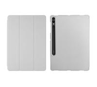 kuaijiexiaopu Tri-fold TPU Case with Pen Slot, Honeycomb Grid Pattern Silicone Cover compatible with Samsung Galaxy Tab S10 FE+ Plus 13.1 inch 2025(Grey)