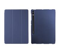 kuaijiexiaopu Tri-fold TPU Case with Pen Slot, Honeycomb Grid Pattern Silicone Cover compatible with Samsung Galaxy Tab S10 FE+ Plus 13.1 inch 2025(Dark blue)