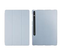 kuaijiexiaopu Tri-fold TPU Case with Pen Slot, Honeycomb Grid Pattern Silicone Cover compatible with Samsung Galaxy Tab S10 FE+ Plus 13.1 inch 2025(Ice Blue)