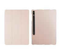 kuaijiexiaopu Tri-fold TPU Case with Pen Slot, Honeycomb Grid Pattern Silicone Cover compatible with Samsung Galaxy Tab S10 FE+ Plus 13.1 inch 2025(Pink)